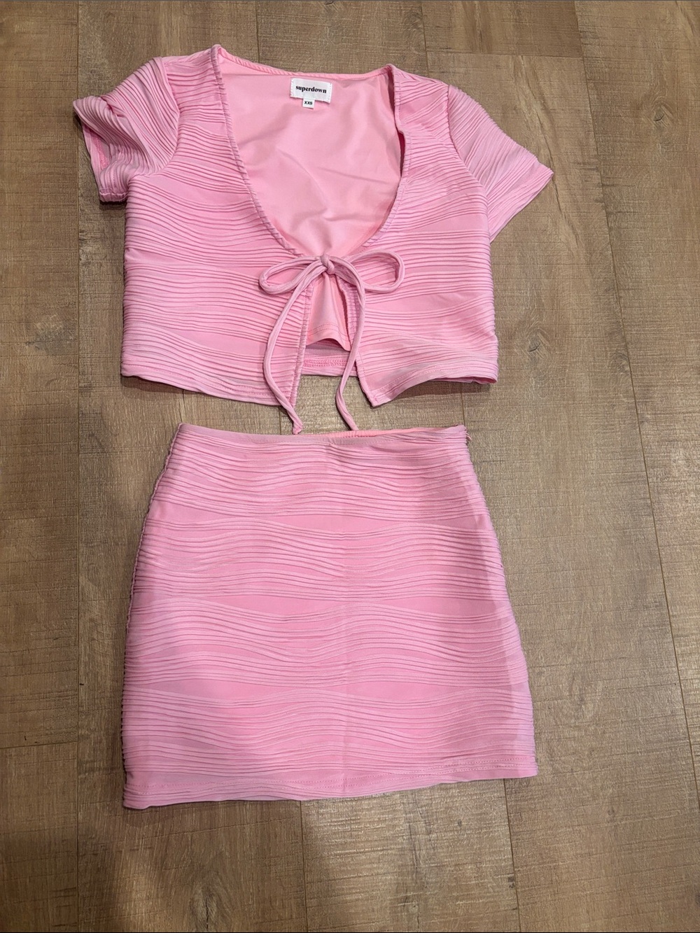 Revolve Superdown two piece set skirt top